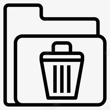 回收站文件夹和文档5线性图标图标