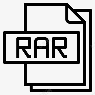 Rar文件文件格式1线性图标图标