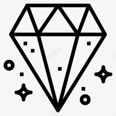 钻石纹身7直线图标图标