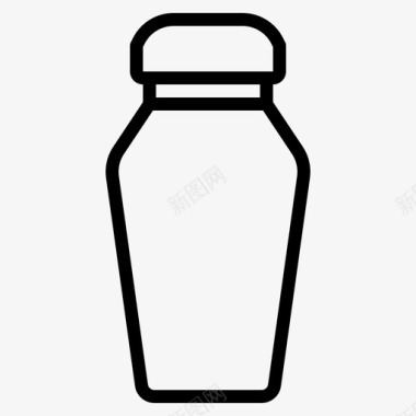 奶昔瓶子和容器线性图标图标