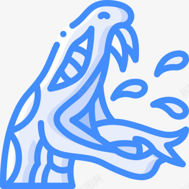 蛇头轮廓纹身17蓝色图标图标