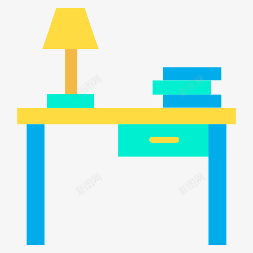 书桌内饰5扁平图标svg_新图网 https://ixintu.com 书桌 内饰 扁平