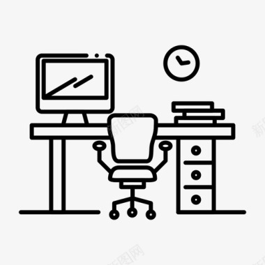 办公室椅子桌子图标图标