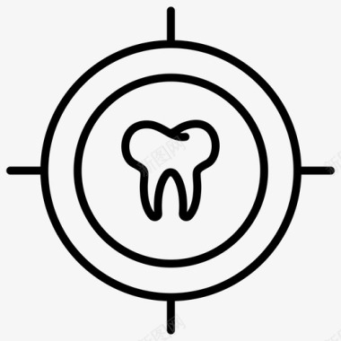 检查牙齿37轮廓图标图标