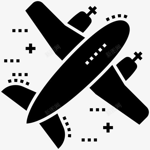 空运飞机空客图标svg_新图网 https://ixintu.com 图标 字形 空客 空运 航空运输 飞机