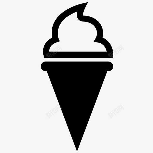 冰淇淋甜点冷冻食品图标svg_新图网 https://ixintu.com 冰淇淋 冷冻 冷冻食品 甜点 甜食 蛋卷 酸奶