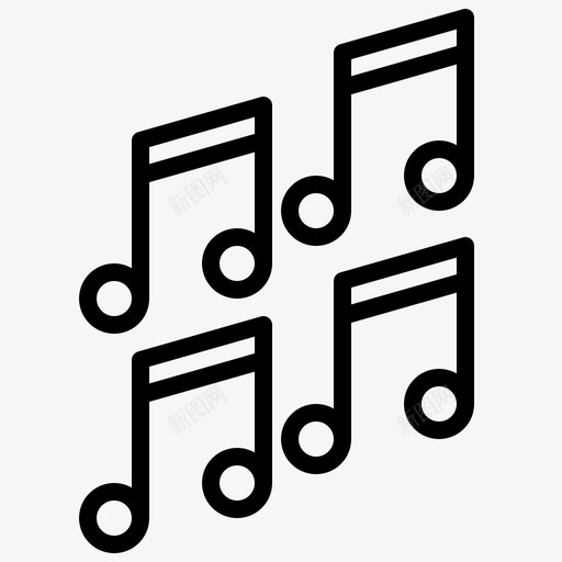 注意音乐应用程序1线性图标svg_新图网 https://ixintu.com 应用程序 注意 线性 音乐
