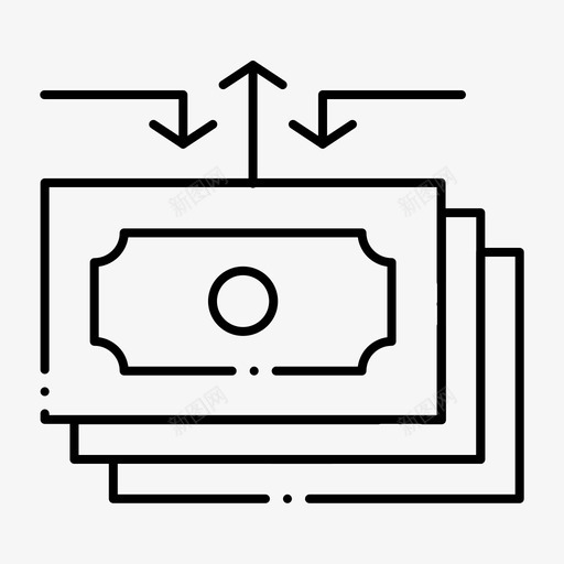 美元现金流量图标svg_新图网 https://ixintu.com 报告 收集 月收 现金流量 界面 网络 美元 货币