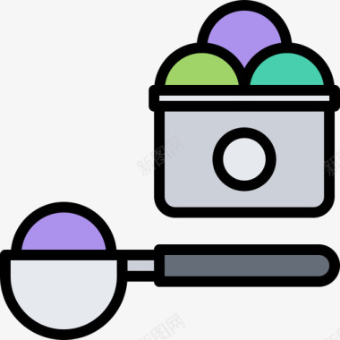 冰淇淋杯冰淇淋27彩色图标图标