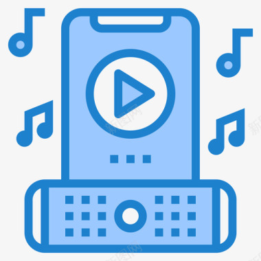 音乐播放器智能手机31蓝色图标图标
