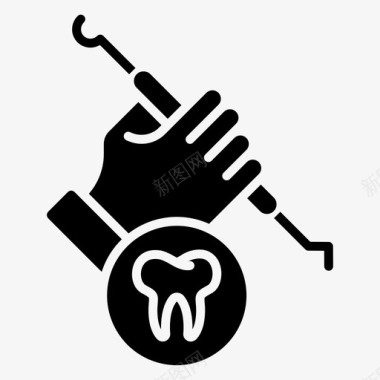 牙科探针牙科36字形图标图标