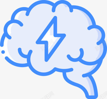 大脑神经学3蓝色图标图标