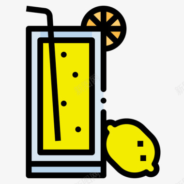 柠檬水饮料34原色图标图标