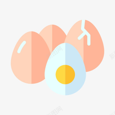 鸡蛋养殖71扁平图标图标