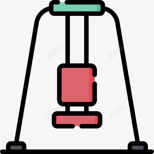 秋千游乐场59线颜色图标svg_新图网 https://ixintu.com 游乐场 秋千 颜色