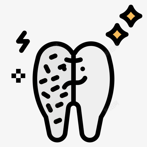 腐烂牙齿43线状颜色图标svg_新图网 https://ixintu.com 牙齿 线状 腐烂 颜色