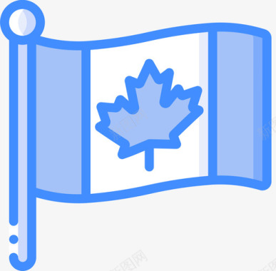 旗帜加拿大10蓝色图标图标