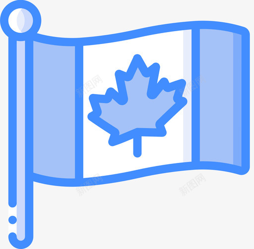 旗帜加拿大10蓝色图标svg_新图网 https://ixintu.com 加拿大 旗帜 蓝色