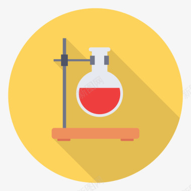 烧瓶实验室科学1号圆形图标图标