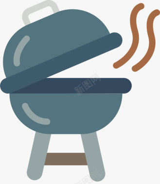 烧烤野餐61公寓图标图标