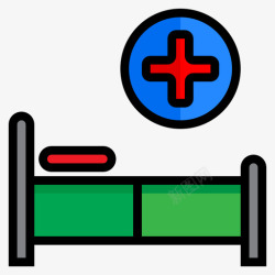 医用床床医用179线性颜色图标高清图片