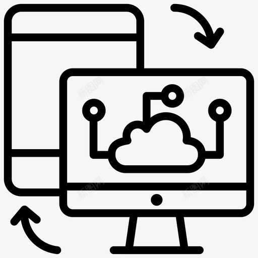 云同步云计算数据刷新图标svg_新图网 https://ixintu.com 云计算 共享 刷新 同步 向量 图标 数据