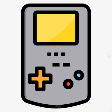 游戏机游戏控制器10线性颜色图标图标