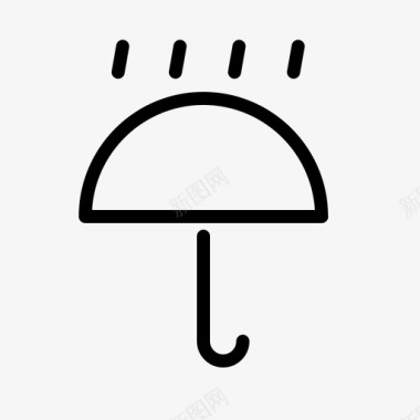 雨伞雨天云和天气图标图标