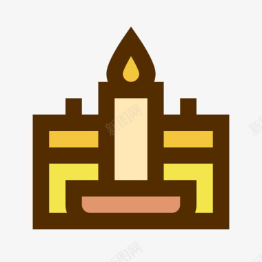蜡烛宗教信仰34线颜色图标图标