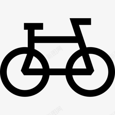 自行车车辆和运输工具2直线图标图标