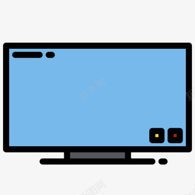 电视机电器10线性彩色图标图标