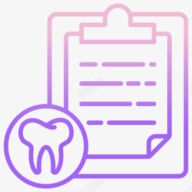 牙科记录牙38轮廓梯度图标图标