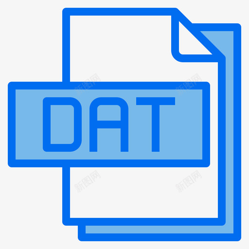 Dat文件文件格式5蓝色图标svg_新图网 https://ixintu.com Dat 文件 格式 蓝色