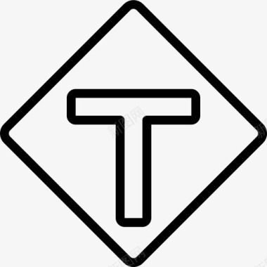 T形交叉口美国路标3线形图标图标