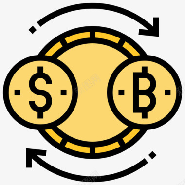 加密货币金融技术3线性颜色图标图标