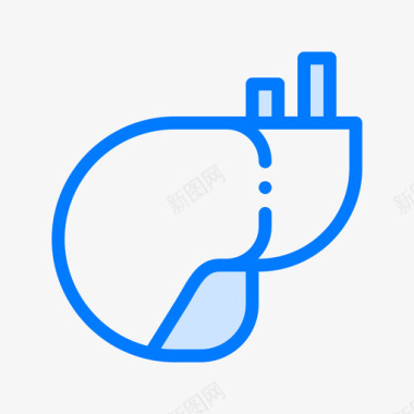 肝脏生物学17蓝色图标图标