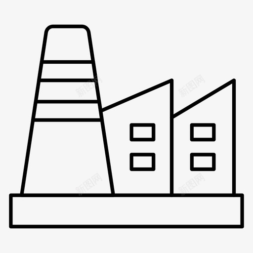 地标建筑房产图标svg_新图网 https://ixintu.com 图标 地标 地点 实地 建筑 房产 真实 细线