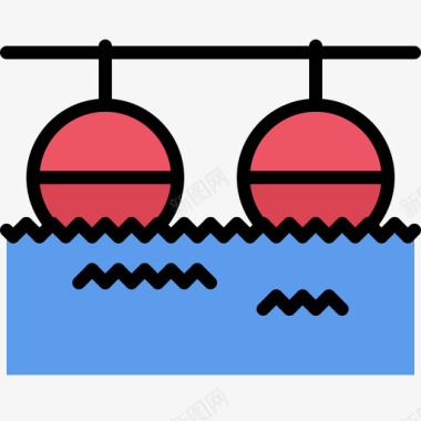 浮标游泳者2彩色图标图标