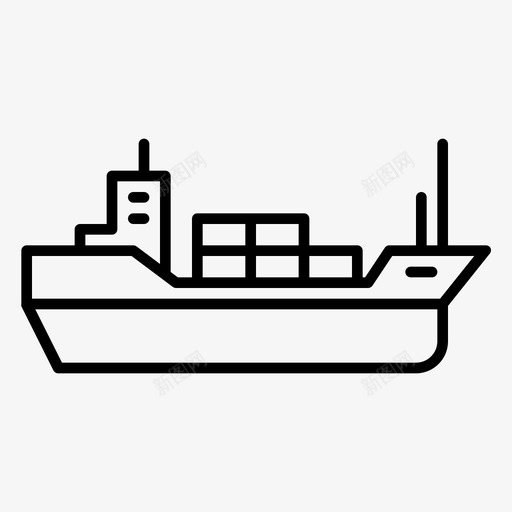 货船船运车辆图标svg_新图网 https://ixintu.com 图标 船运 装载 货船 车辆