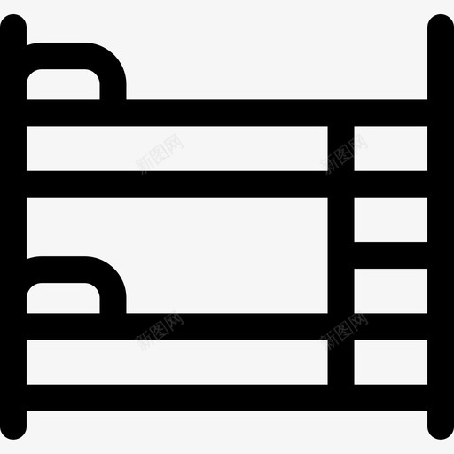 双层床家庭用品30直线型图标svg_新图网 https://ixintu.com 双层 家庭用品 直线 线型