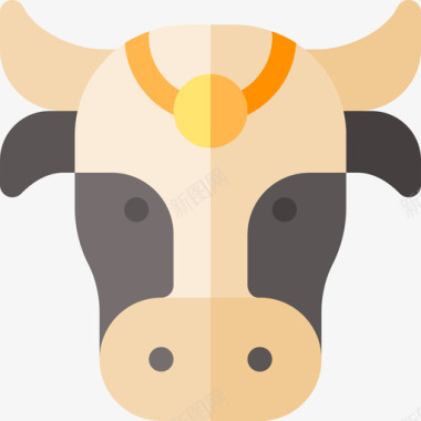 奶牛印度31平坦图标图标