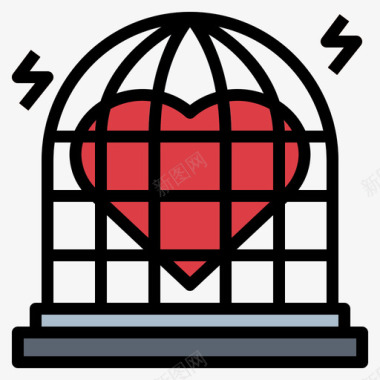 心脏朋克摇滚3线性颜色图标图标