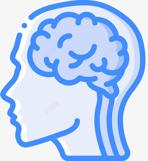 大脑神经学3蓝色图标svg_新图网 https://ixintu.com 大脑 神经学 蓝色