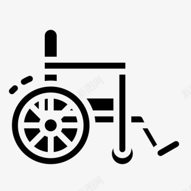 轮椅公路旅行1实心图标图标