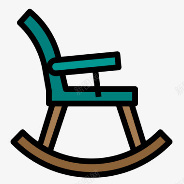 摇椅家装50线性颜色图标图标