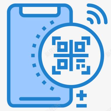 二维码智能手机31蓝色图标图标