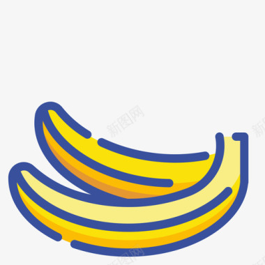 香蕉水果和蔬菜48线形颜色图标图标