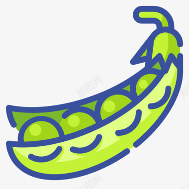 豌豆水果和蔬菜48线形颜色图标图标