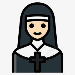 职业妇女修女职业妇女3直系肤色图标高清图片