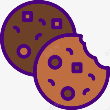 曲奇饼干食品168原色图标图标